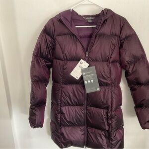 Eddie Bauer Luna Peak 550-fill Down Puffer Jacket Deep Eggplant Purple Sz Small
